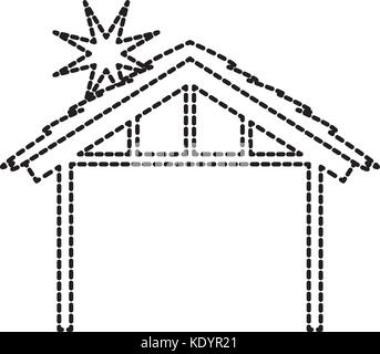 wooden hut house manger design image Stock Vector