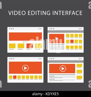 Video editing software interface - media production software window Stock Vector