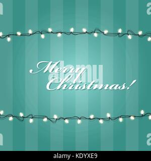 Christmas Lights garlands frame - festive lights Stock Vector