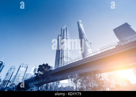 Shanghai world financial center skyscrapers in lujiazui group Stock Photo