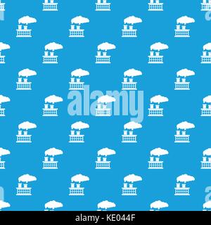 Plant pipe with smoke pattern seamless blue Stock Vector