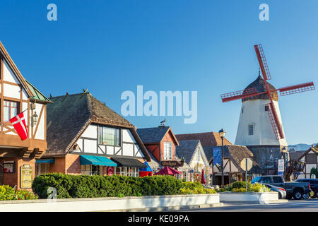 The old Windmill in Solvang, Santa Barbara County, California, USA Stock Photo