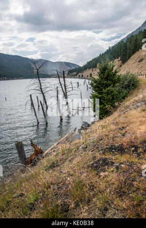 Earthquake Lake, Montana formed after the devasating earthquake Stock Photo