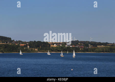 möhne reservoir near körbecke, möhnesee, kreis soest, nrw, germany / möhnetalsperre bei körbecke, möhnesee, kreis soest, nrw, deutschland Stock Photo