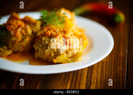 meatballs in a plate Stock Photo