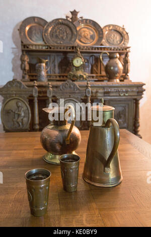 Part of antique kitchen interior in traditional Belgian style. Stock Photo
