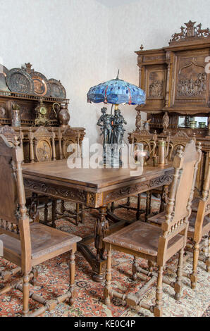 Antique kitchen interior in traditional Belgian style. Stock Photo