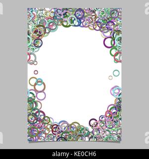 Abstract random circle pattern cover template - page background design from colorful rings Stock Vector