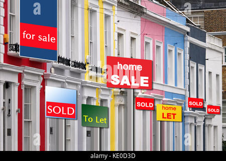 Real estate market booming in London with house prices soaring Stock Photo