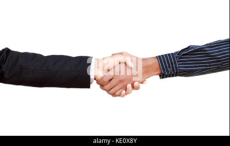 Handshake two business partners. Isolated on white background Stock Photo