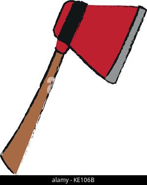 Firefigther axe tool Stock Vector