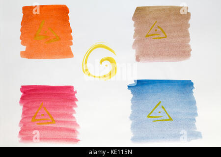 Abstract colorful oil painting on canvas. Stock Photo