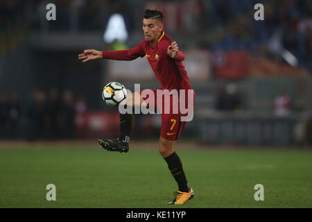 Italy, Rome, october 14 2017:Lorenzo Pellegrini  in action during the football  match Serie A Italian between Roma vs Napoli in Olimpic Stadium in Rom Stock Photo