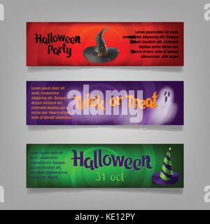 Three Halloween banners. Vector. Stock Vector
