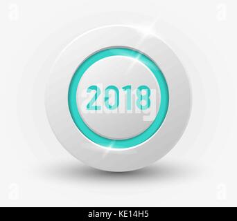 Flat postcard new year 2018 Stock Vector