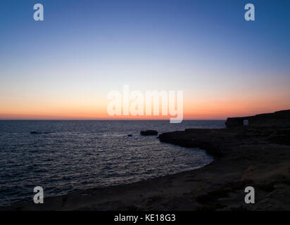 Beautiful evening colours at Dwejra in San Lawrenz Gozo Stock Photo