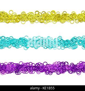 Random circle pattern line divider set from colored rings Stock Vector