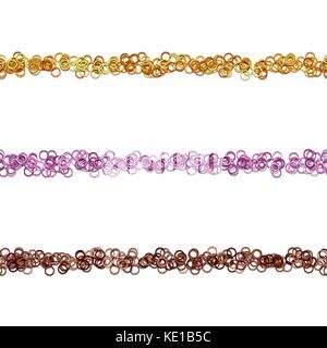 Circle pattern line text separator design set from colored rings - vector graphic elements Stock Vector