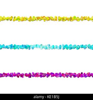 Repeatable dot pattern paragraph dividing line design set - vector decoration elements from circles with shadow effect Stock Vector