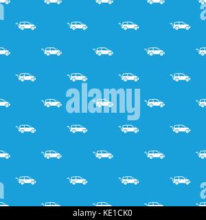 Electric car pattern seamless blue Stock Vector