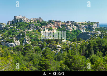 Les Baux de Provence, Medieval village, Bouches du Rhone, Provence Alpes Cote d’Azur region, France Stock Photo