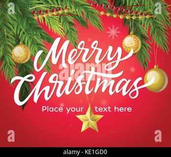 Merry Christmas - modern vector illustration with place for text Stock Vector