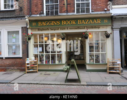 Exterior of Baggins Book Bazaar Rochester Kent UK October 2017 Stock ...