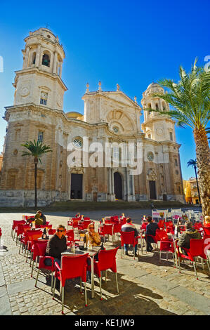 Plaza de la Catedral, Cadiz, Andalusia, Spain Stock Photo