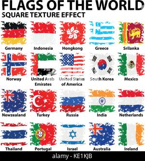Poster design with flags of the world illustration Stock Vector