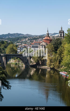 The Ponte São Gonçalo - bridge in Amarante crossing the Tamega river, Portugal Stock Photo