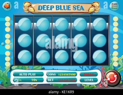 Game template with underwater background illustration Stock Vector