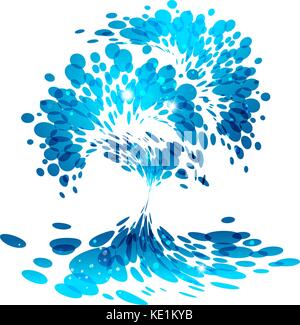 Water splash, stylized fountain, vector compozition Stock Vector