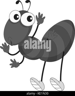 Little ant waving its hands illustration Stock Vector