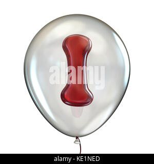 Letter I in transparent balloon 3D render illustration isolated on white background Stock Photo