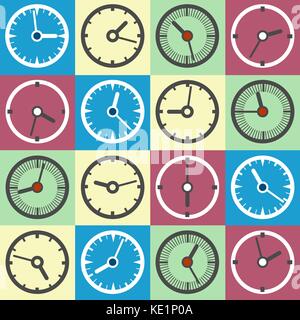 Colorful clock icons Stock Vector