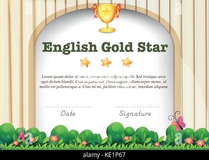 Certificate template for English award illustration Stock Vector Image ...