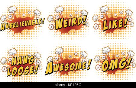 Wordings on cloud explosion illustration Stock Vector Image & Art - Alamy