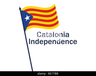 Catalonia independence flag on white background. Vector illustration Stock Vector