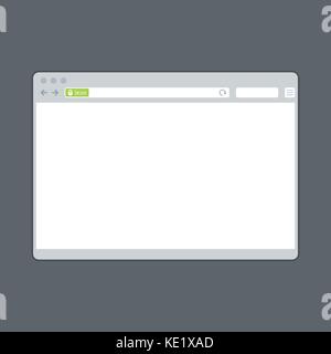 Blank browser window template with ssl green bar Stock Vector
