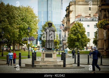 Statue of Indian reformer Raja Rammohun Roy at Bristol Cathedral Bristol city centre Stock Photo