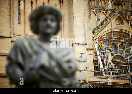 Statue of Indian reformer Raja Rammohun Roy at Bristol Cathedral Bristol city centre Stock Photo