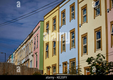 Bellevue Terrace terraced Victorian housing on steep streets at Totterdown  an inner suburb just outside Bristol city centre Stock Photo