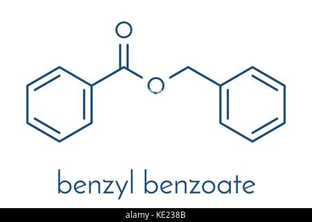 Benzyl benzoate drug molecule. Used as acaricide, scabicide, etc.  Skeletal formula. Stock Vector