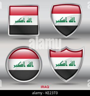 Love typography iraq flag design gold lettering Vector Image