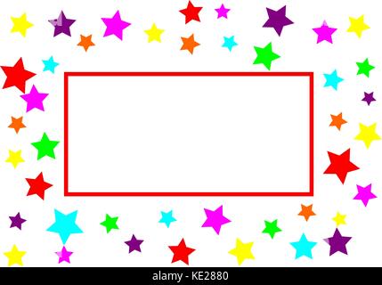 star background with red rectangle and room for text Stock Vector