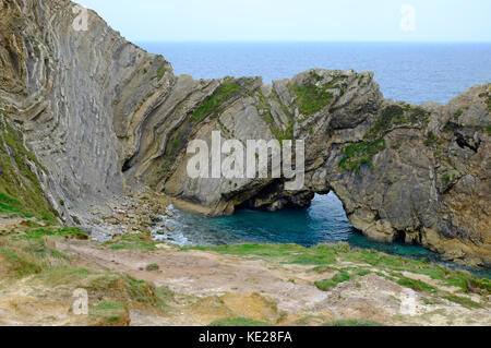 lulworth cove area, jurassic coast world heritage site, dorset, england Stock Photo