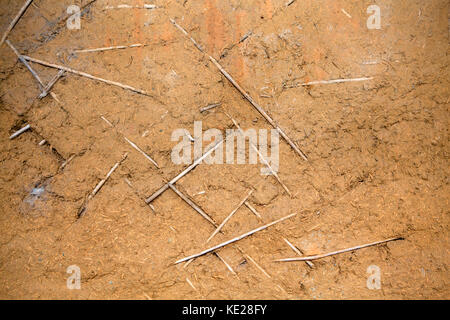 Backgrounds and backdrops - mud wall. Stock Photo