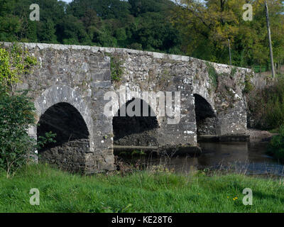 An old stone bridge over a river in County Wicklow, Ireland Stock Photo