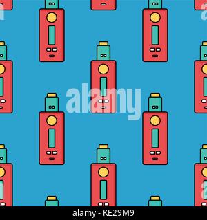 seamless pattern electronic cigarette vaporizer vector art Stock Vector