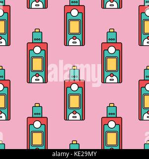 seamless pattern electronic cigarette vaporizer vector art Stock Vector
